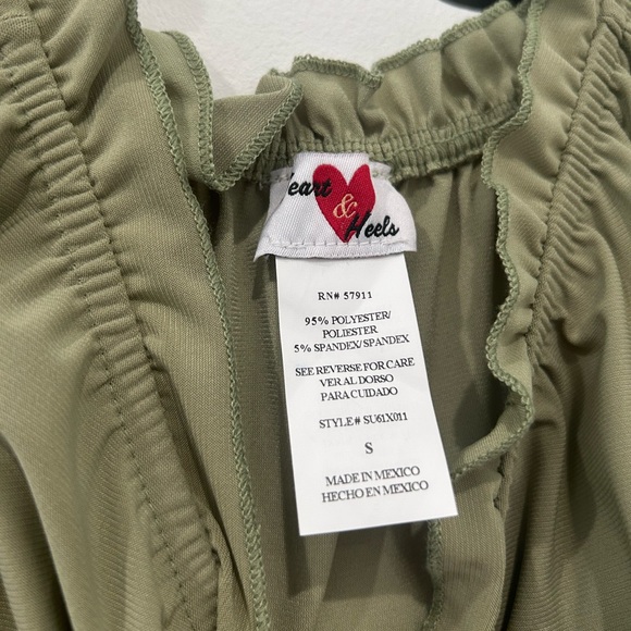 SMALL HEART & HEALS GREEN RUFFLE DRESS - Picture 4 of 8